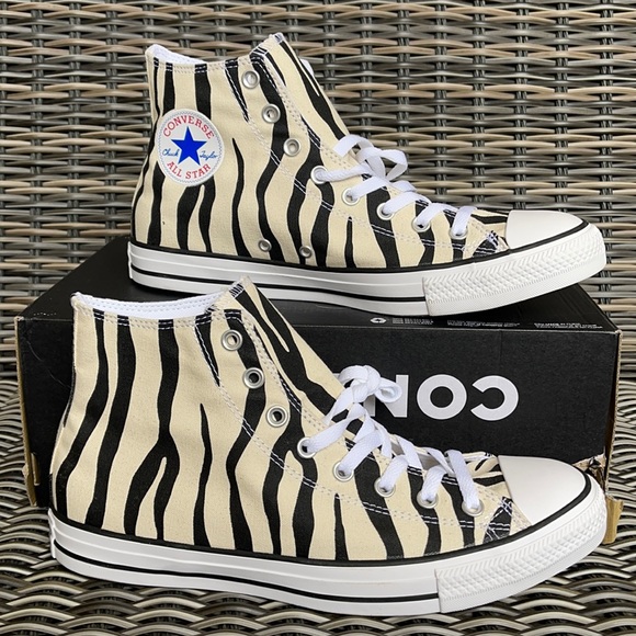 Converse Other - Converse Ctas Hi Black/Greige/White MEN`S Zebra Stripes